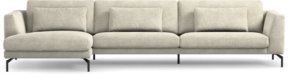 Willow - 4-sits soffa med schäslong vänster, fast klädsel - Beige