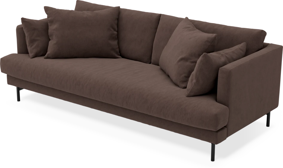Harper - 3-sits soffa, hel dyna - Brun