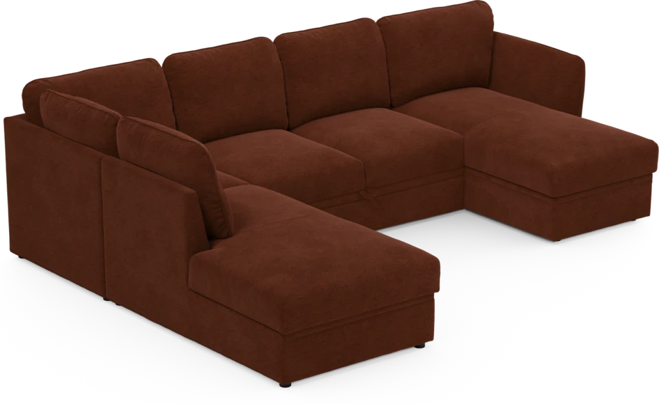Öland - Bäddsoffa med divan vänster och schäslong höger - Orange