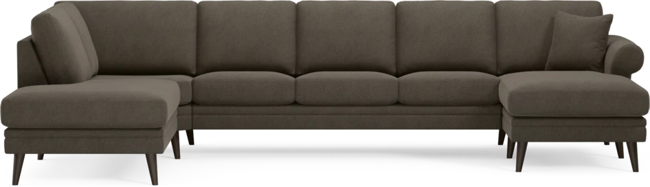 Eden - 3-sits soffa med divan vänster och schäslong höger - Brun