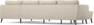 County - 3-sits soffa med schäslong vänster och divan höger - Beige