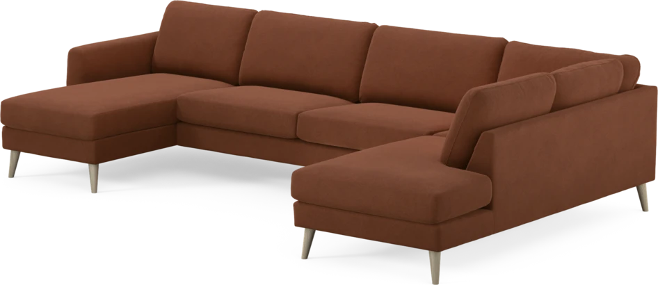 Bridge - 3-sits soffa med schäslong vänster och divan höger - Orange