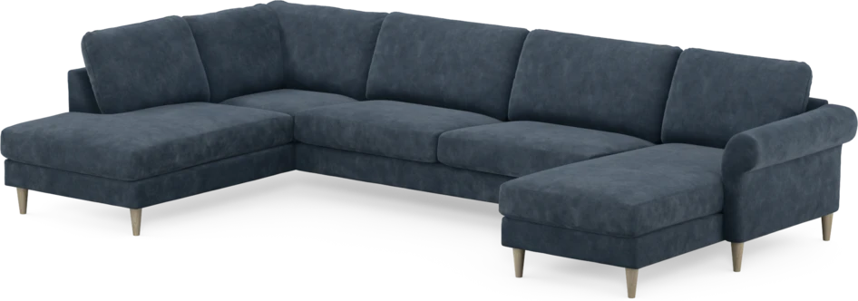 Bridge - 3-sits soffa med divan vänster och schäslong höger - Blå