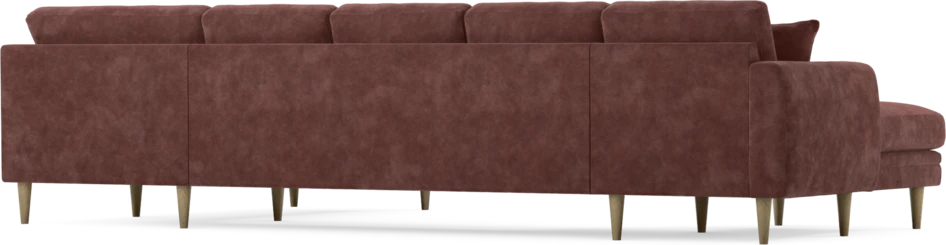 Eden - 3-sits soffa med schäslong vänster och divan höger - Röd