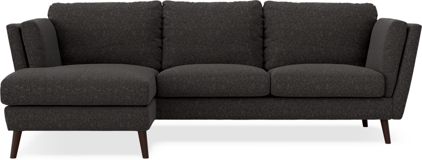Madison Lux - 2-sits soffa med schäslong vänster - Svart