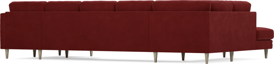 Eden - 3-sits soffa med divan vänster och schäslong höger - Röd