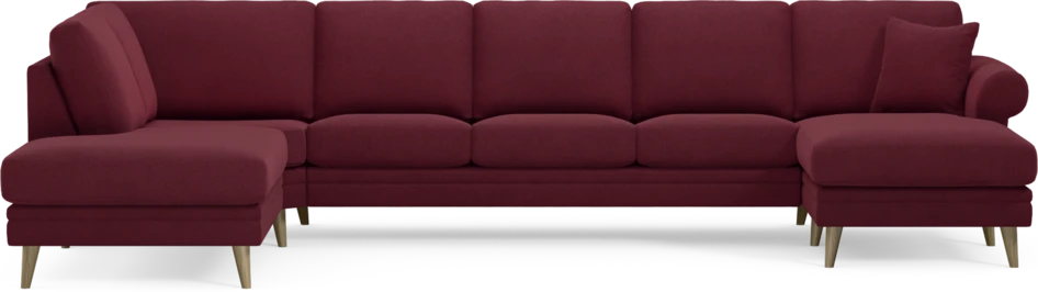 Eden - 3-sits soffa med divan vänster och schäslong höger - Röd