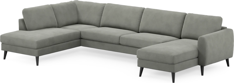 Bridge - 3-sits soffa med divan vänster och schäslong höger - Grå