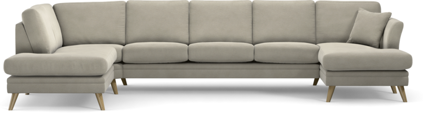Eden - 3-sits soffa med divan vänster och schäslong höger - Brun