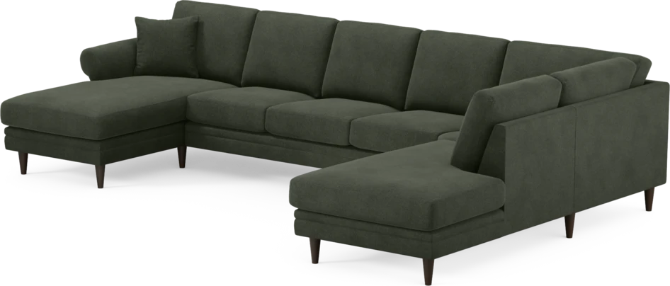 Eden - 3-sits soffa med schäslong vänster och divan höger - Grön