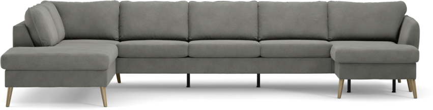 County - 4-sits soffa med divan vänster och schäslong höger - Grå