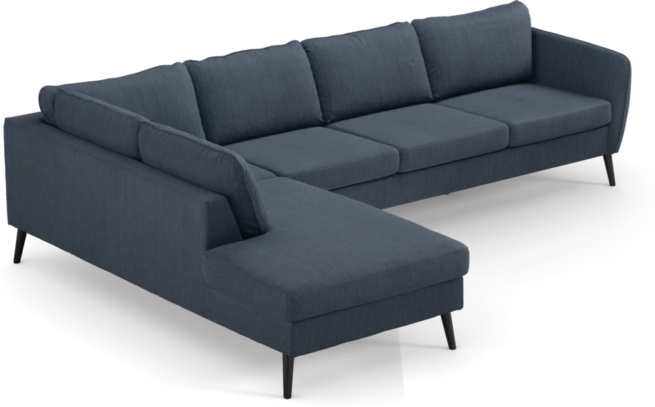 County - 3-sits soffa med divan vänster - Blå