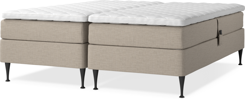 Delux Sense - Ställbar säng, dubbelsäng med bäddmadrass - Beige