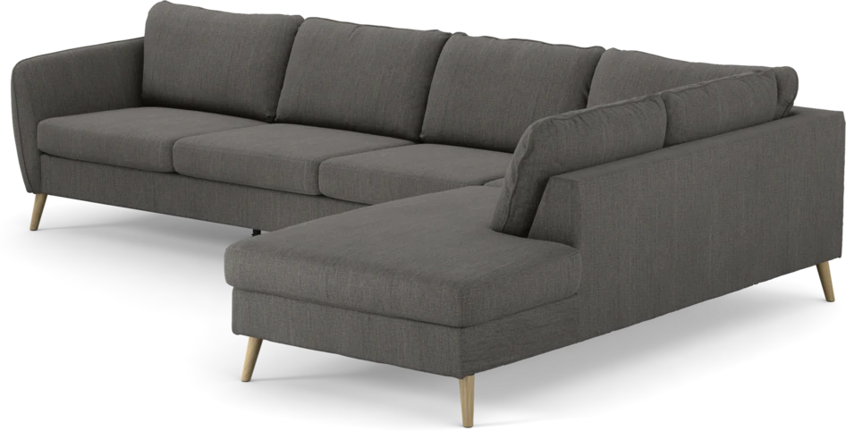 County - 3-sits soffa med divan höger - Brun