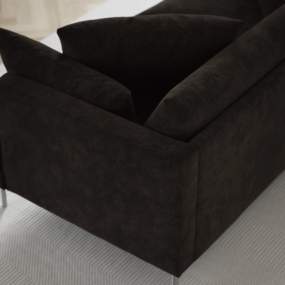 Harper - 3-sits soffa med divan vänster - Brun