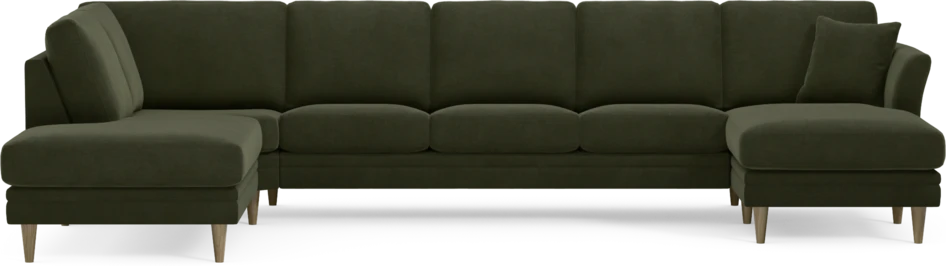 Eden - 3-sits soffa med divan vänster och schäslong höger - Grön