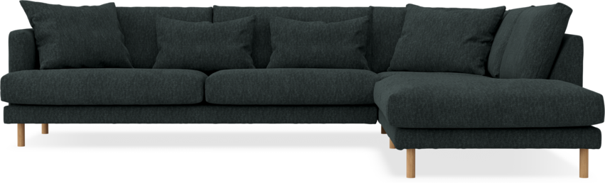 Harper - 3-sits soffa med divan höger - Blå