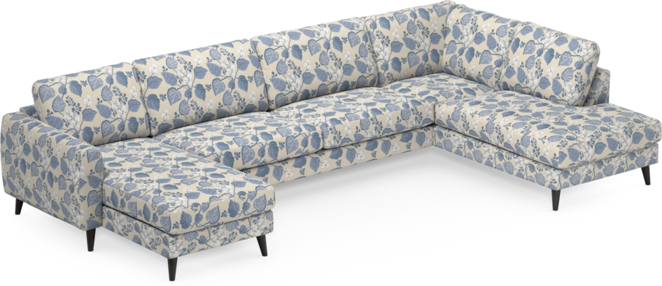 Bridge - 3-sits soffa med schäslong vänster och divan höger - Blå
