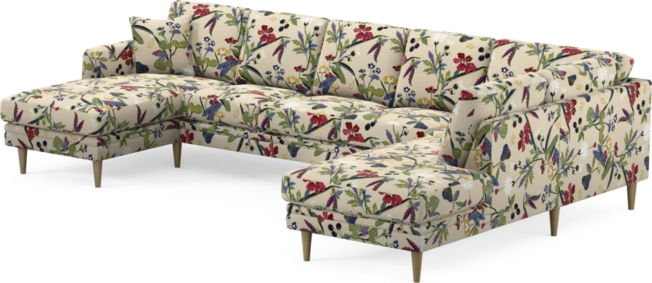 Eden - 3-sits soffa med schäslong vänster och divan höger - Flerfärgad