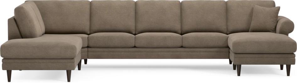 Eden - 3-sits soffa med divan vänster och schäslong höger - Brun