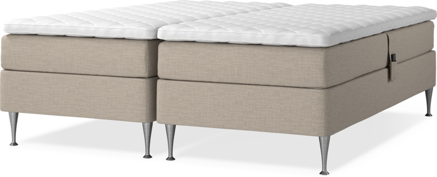 Delux Sense - Ställbar säng, dubbelsäng med bäddmadrass - Beige