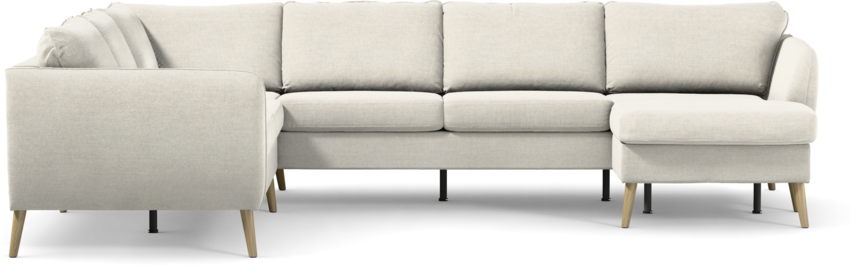 County - Hörnsoffa, 2+3-sits med schäslong höger - Vit