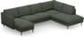 Madison Lux - 2-sits soffa med schäslong vänster och divan höger - Grön