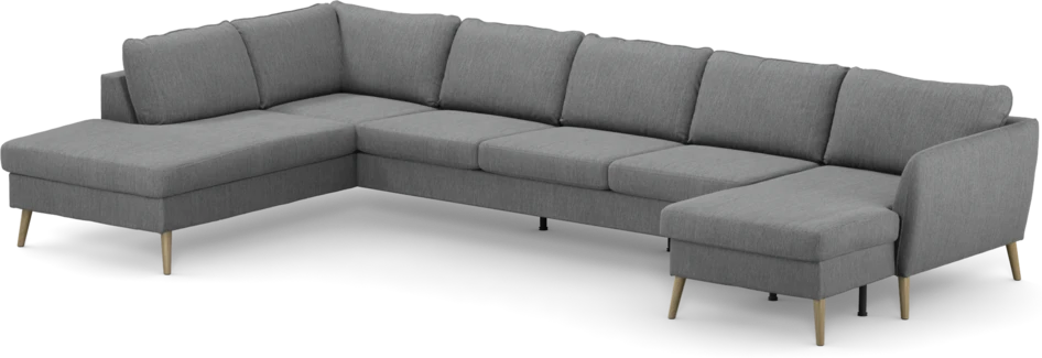 County - 4-sits soffa med divan vänster och schäslong höger - Grå