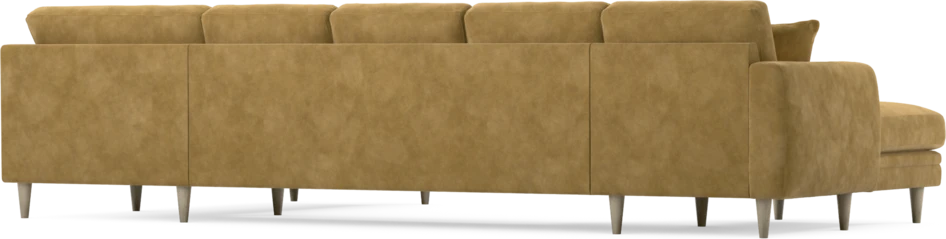Eden - 3-sits soffa med schäslong vänster och divan höger - Gul