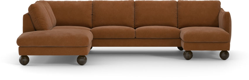 Madison Lux - 2-sits soffa med divan vänster och schäslong höger - Orange
