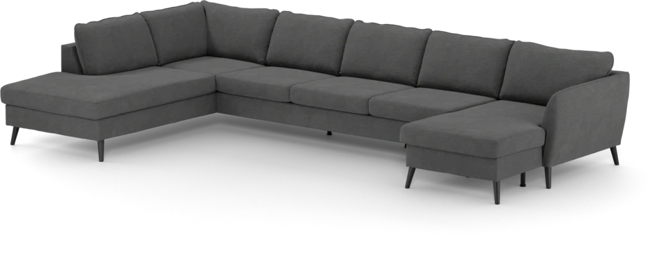 County - 4-sits soffa med divan vänster och schäslong höger - Grå