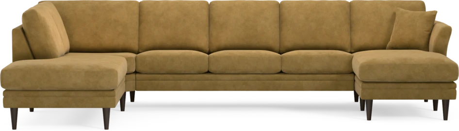 Eden - 3-sits soffa med divan vänster och schäslong höger - Gul