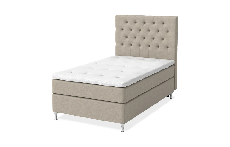 Sleep Delux - Kontinentalsäng, enkelsäng med bäddmadrass Sleep Delux vit - Beige