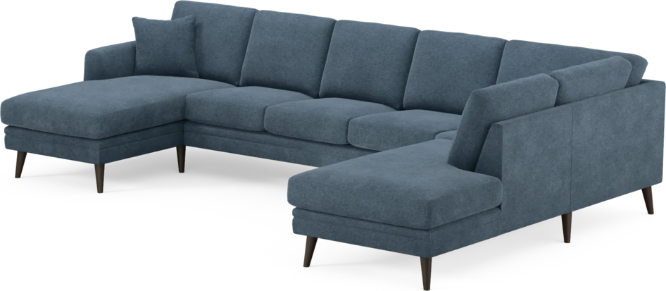 Eden - 3-sits soffa med schäslong vänster och divan höger - Blå