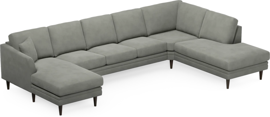 Eden - 3-sits soffa med schäslong vänster och divan höger - Grå