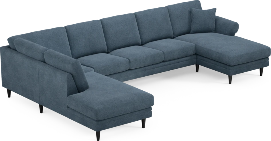 Eden - 3-sits soffa med divan vänster och schäslong höger - Blå