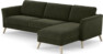 Bridge - 3-sits soffa med schäslong höger - Grön