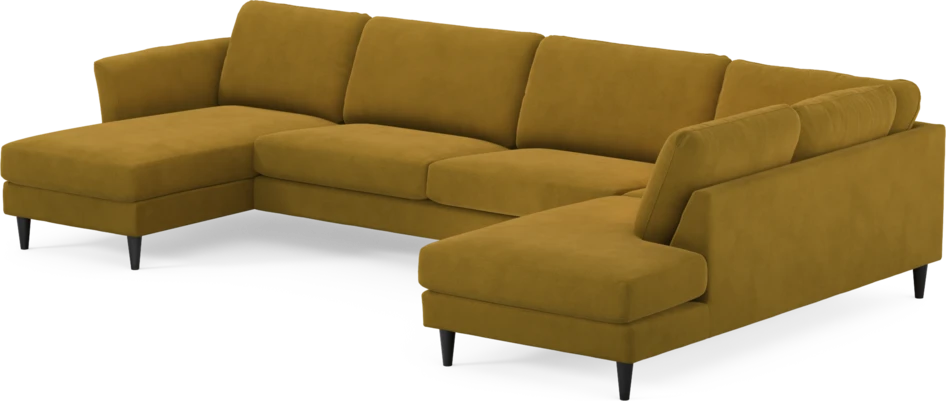Bridge - 3-sits soffa med schäslong vänster och divan höger - Gul