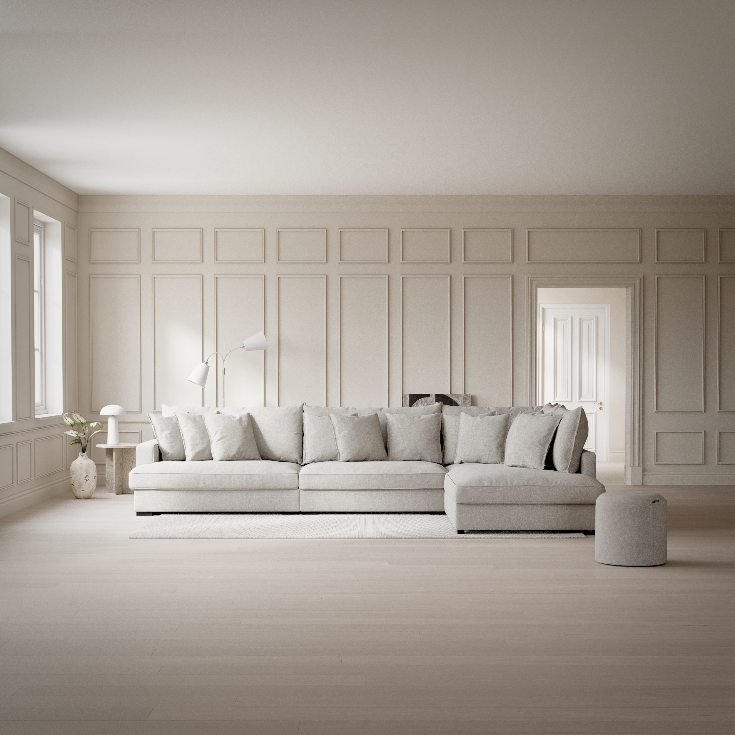 Rossi, 4-sits soffa med divan höger