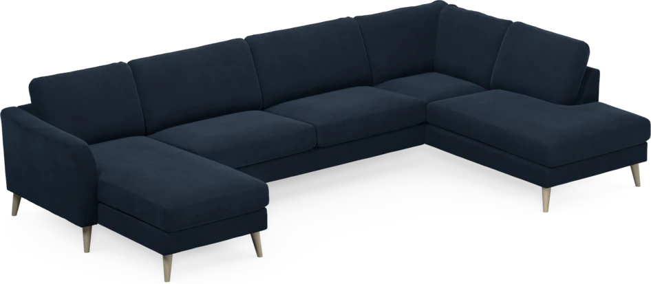 Bridge - 3-sits soffa med schäslong vänster och divan höger - Blå