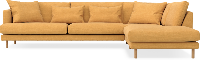 Harper - 3-sits soffa med divan höger - Gul