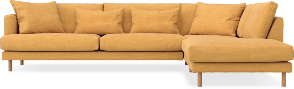 Harper - 3-sits soffa med divan höger - Gul