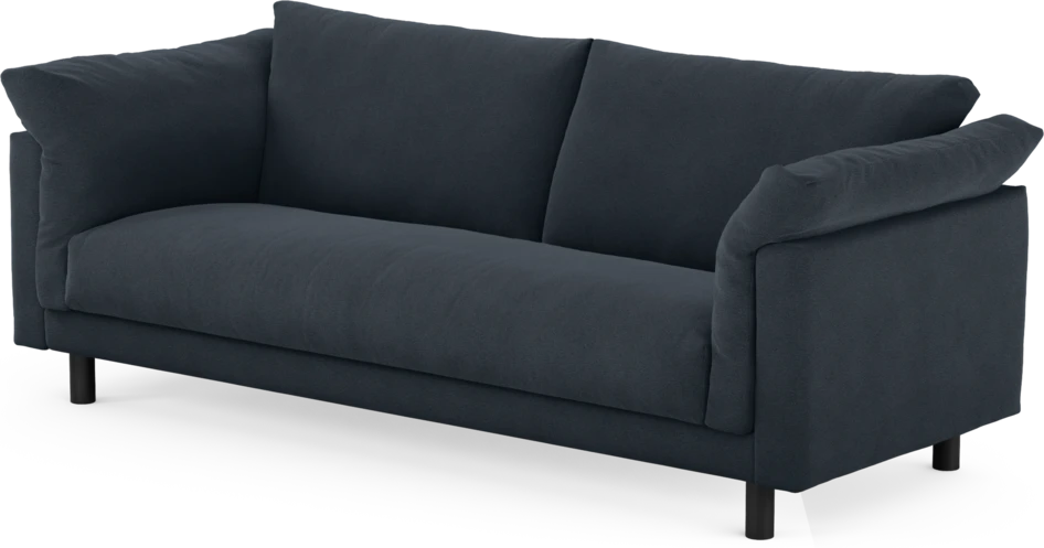 Cherrie - 3-sits soffa, hel dyna, fast klädsel - Blå