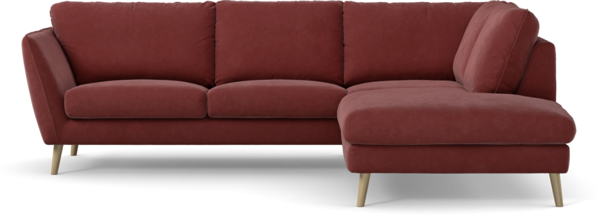 Madison - 2-sits soffa med divan höger - Rosa