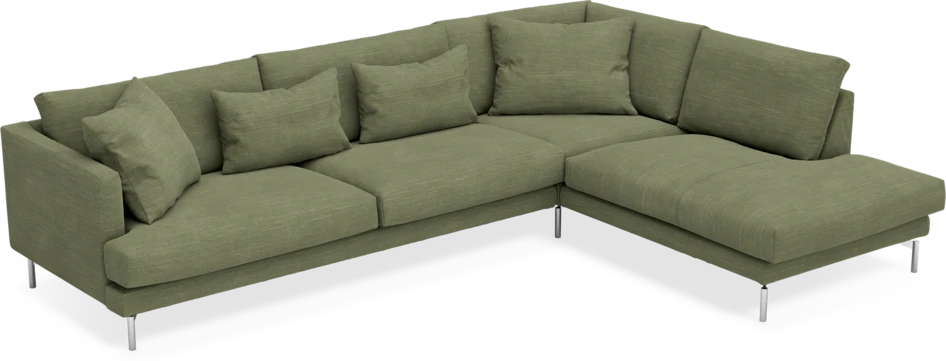 Harper - 3-sits soffa med divan höger - Grön