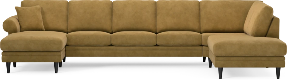 Eden - 3-sits soffa med schäslong vänster och divan höger - Gul