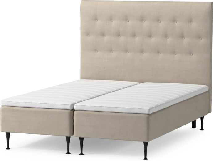 Roma Family, Ramsäng, dubbelsäng med bäddmadrass och sänggavel pikerad, B 160-180