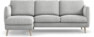 Madison Lux - 2-sits soffa med schäslong vänster - Grå