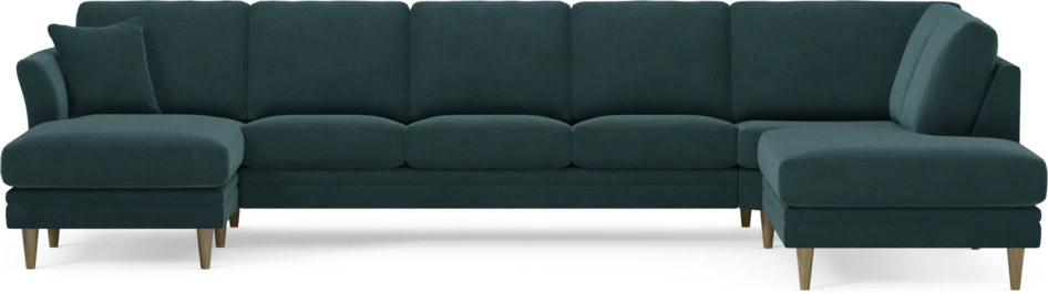 Eden - 3-sits soffa med schäslong vänster och divan höger - Blå