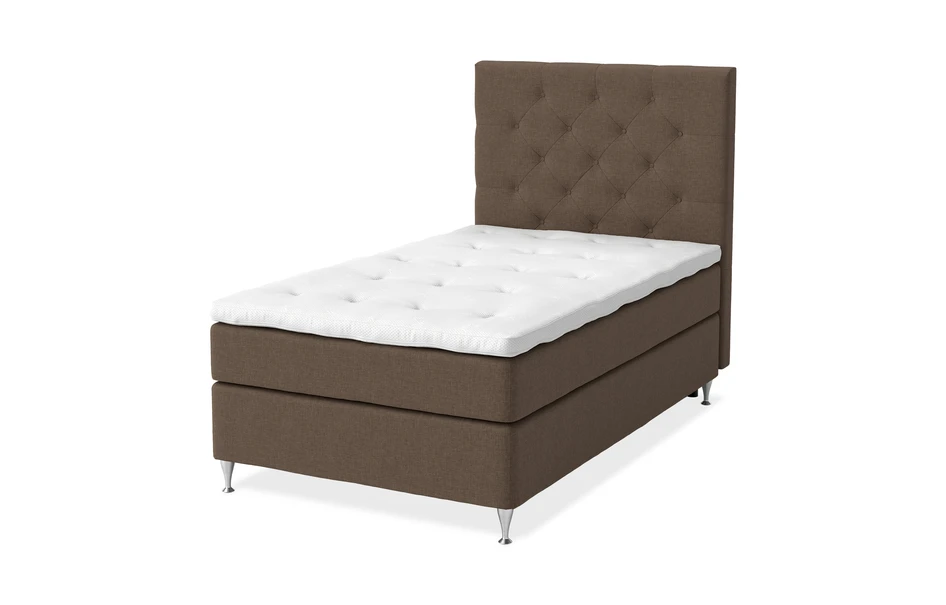Sleep Delux - Kontinentalsäng, enkelsäng med bäddmadrass Dream Delux vit - Brun